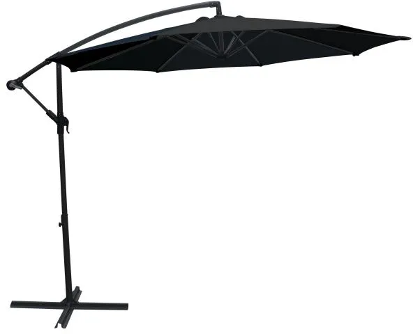Hängande parasoll svart 300 cm
