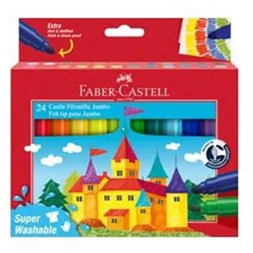 Faber Castell Tuschpenna Jumbo Super Tvättbar (24 st)