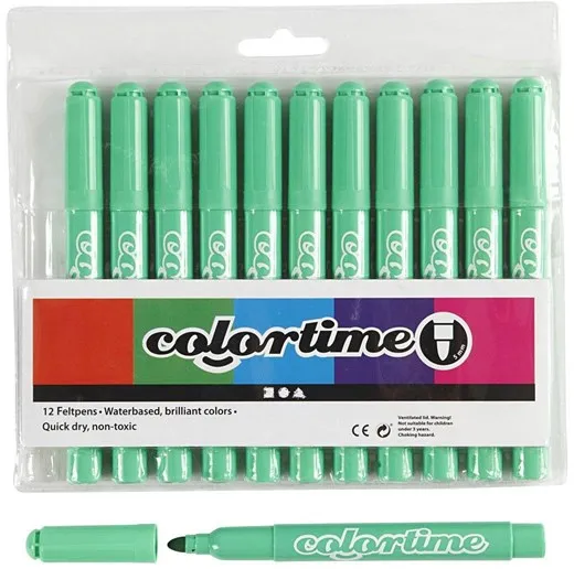 Creativ Company Ljusgrön Jumbo-markers 12 st.